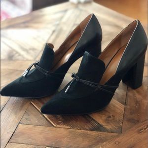Black Velvet Halston Loafer Heals